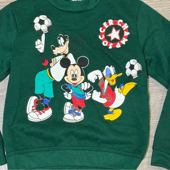 Vintage Disney Soccer Crewneck Sweatshirt Mickey Goofy Donald kids large - Picture 3 of 7